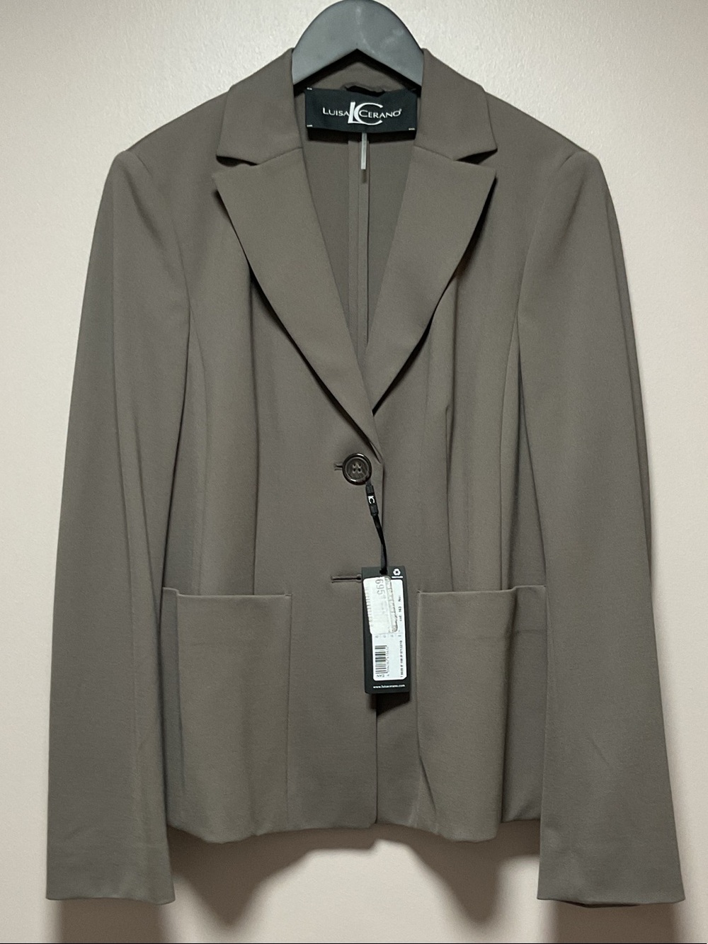 Luisa Cerano Taupe Blazer NWT Sz 42